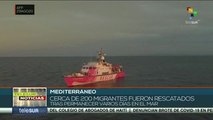 Italia: rescatan a cerca de 200 migrantes en un buque varado
