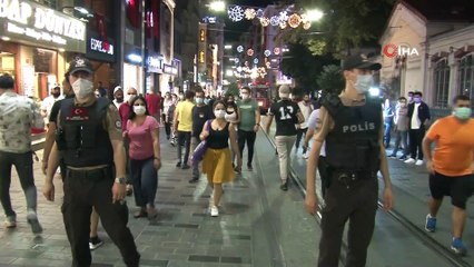 İstiklal Caddesinde korona virüs denetimi yapıldı