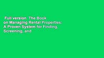 Full version  The Book on Managing Rental Properties: A Proven System for Finding, Screening, and