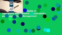 About For Books  Principles of Operations Management: Sustainability and Supply Chain Management