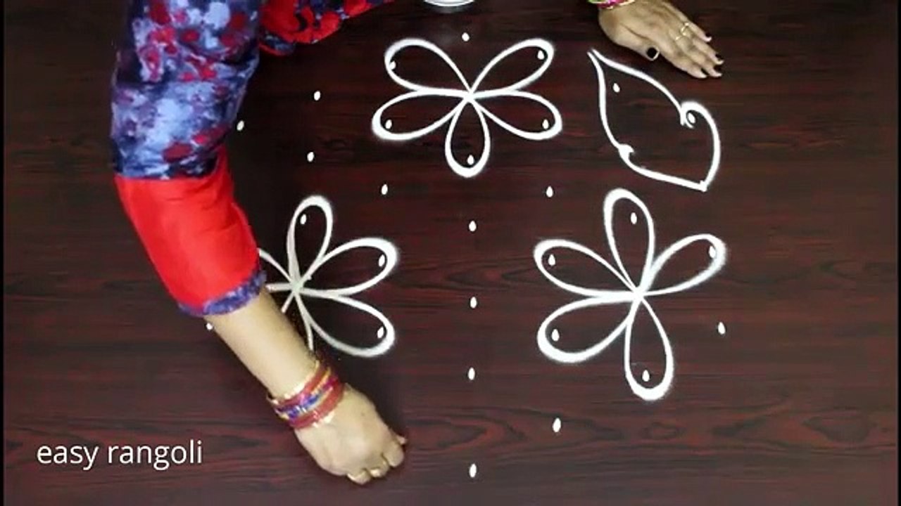 Creative kolam ,designs with 7 Dots  ,  Latest rangoli designs,    New Daily muggulu