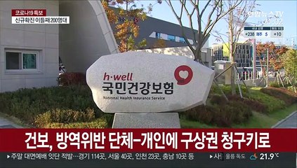 건보, 방역위반 단체-개인에 구상권 청구키로
