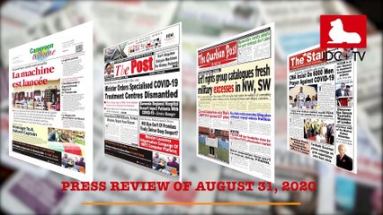 CAMEROONIAN PRESS REVIEW OF AUGUST 31, 2020