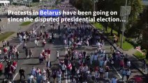 Belarus: Drone footage of anti-government rally in Minsk