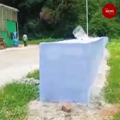 Retaining wall made of plastic waste in Coonoor