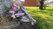 Flowers have been left at the scene of the 