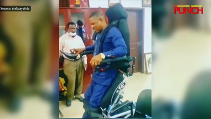 Yinka Ayefele Gets Standing Wheelchair Gift/punch