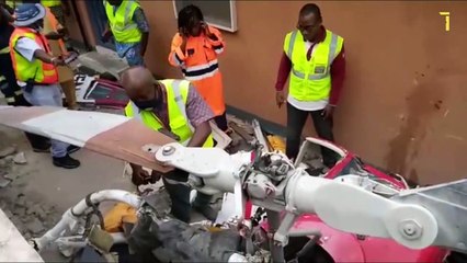 Helicopter Crashes Into Building In Ikeja, Lagos