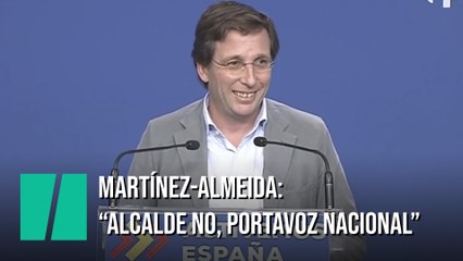 Almeida responde tras el lapsus de una periodista: "Alcalde no, Portavoz nacional en este caso"