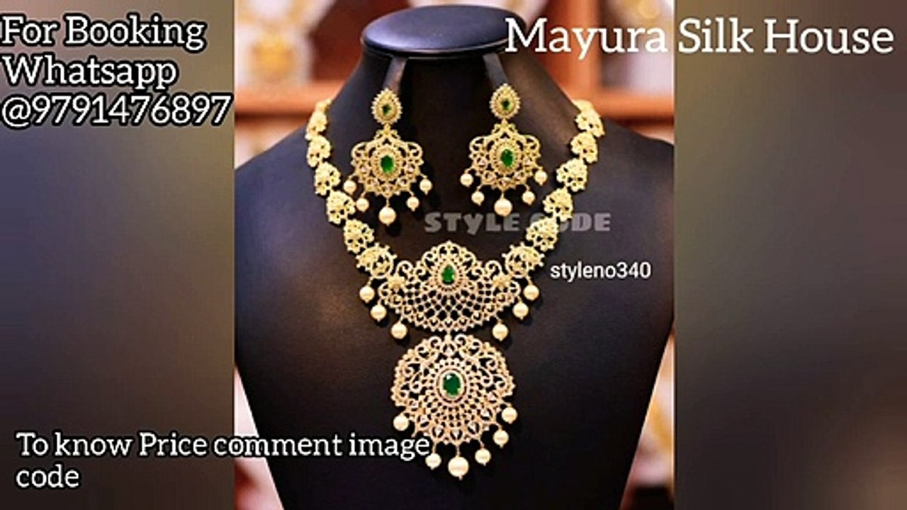 New Fancy Necklace & With Stylish Earrings __ Matt Finishing __ Best price__Mayura Silk House