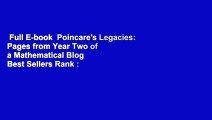 Full E-book  Poincare's Legacies: Pages from Year Two of a Mathematical Blog  Best Sellers Rank :