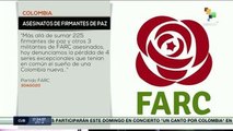 Denuncia FARC asesinatos de firmantes del acuerdo de paz en Colombia