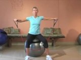 bounderball Seated Resistance Tubing Torso Rotation