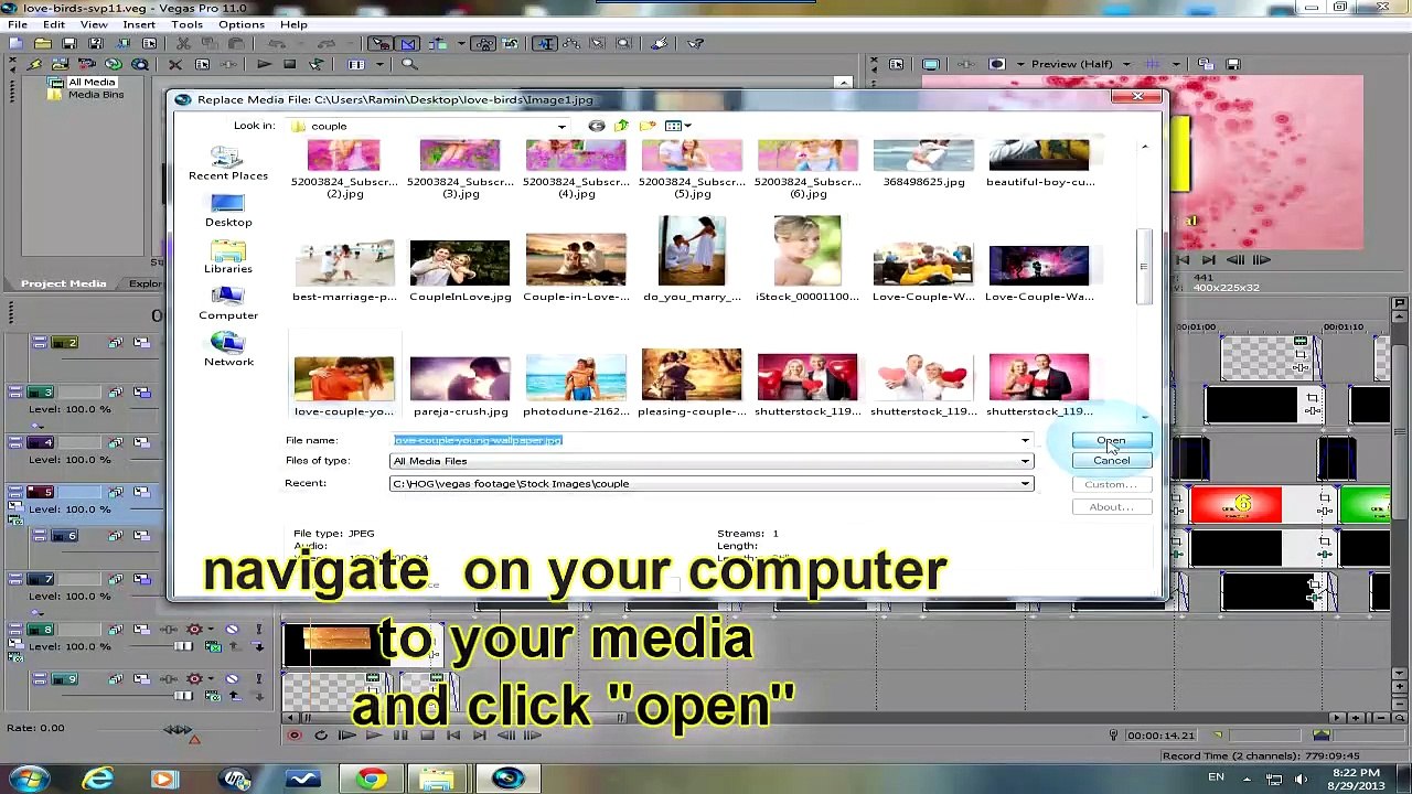 Vegas Pro 15 - 13 - 12 - 11 Tutorial - How to Replace & Resize Photos
