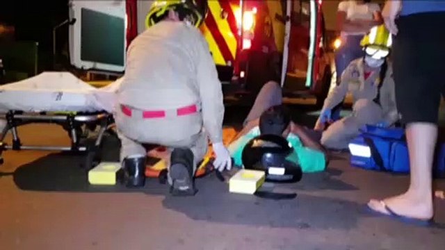 Motociclista de 25 anos fica ferido em colisão na Rua Manaus