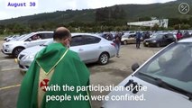 Coronavirus- Colombia Priest Holds Drive-In Mass During Covid-19