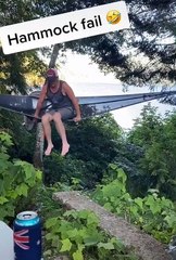 Guy Fails While Getting Off Hammock
