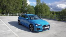 The new Audi A3 Sedan Exterior Design in Turbo blue