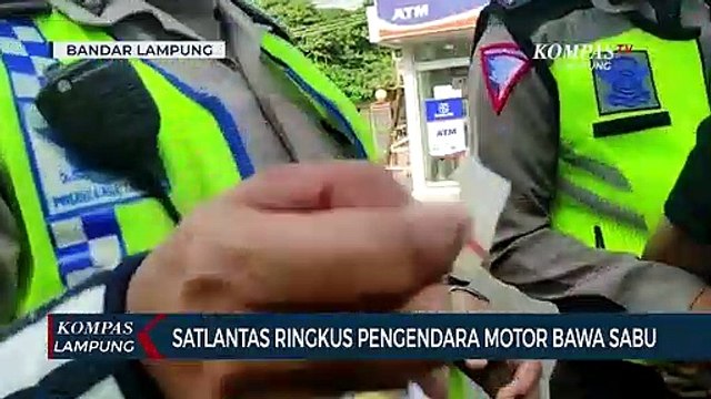 Satlantas Polresta Bandar Lampung Ringkus Pengendara Motor Bawa Sabu
