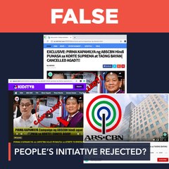 FALSE: Supreme Court rejects PIRMA Kapamilya people’s initiative