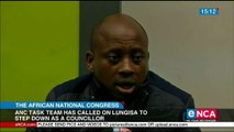 ANC task team has called Lungisa to step down as councillor