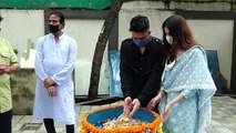 Divya Kumar Khosla and Bhushan Kumar celebrates Ganpati Visarjan at Tseries office | FilmiBeat