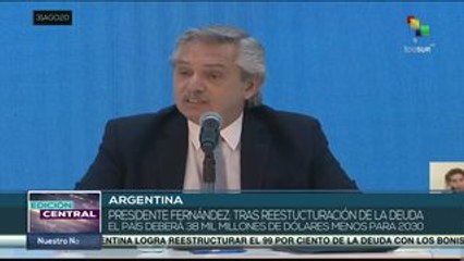 Gob. de Argentina anuncia reestructuración del 99% de la deuda