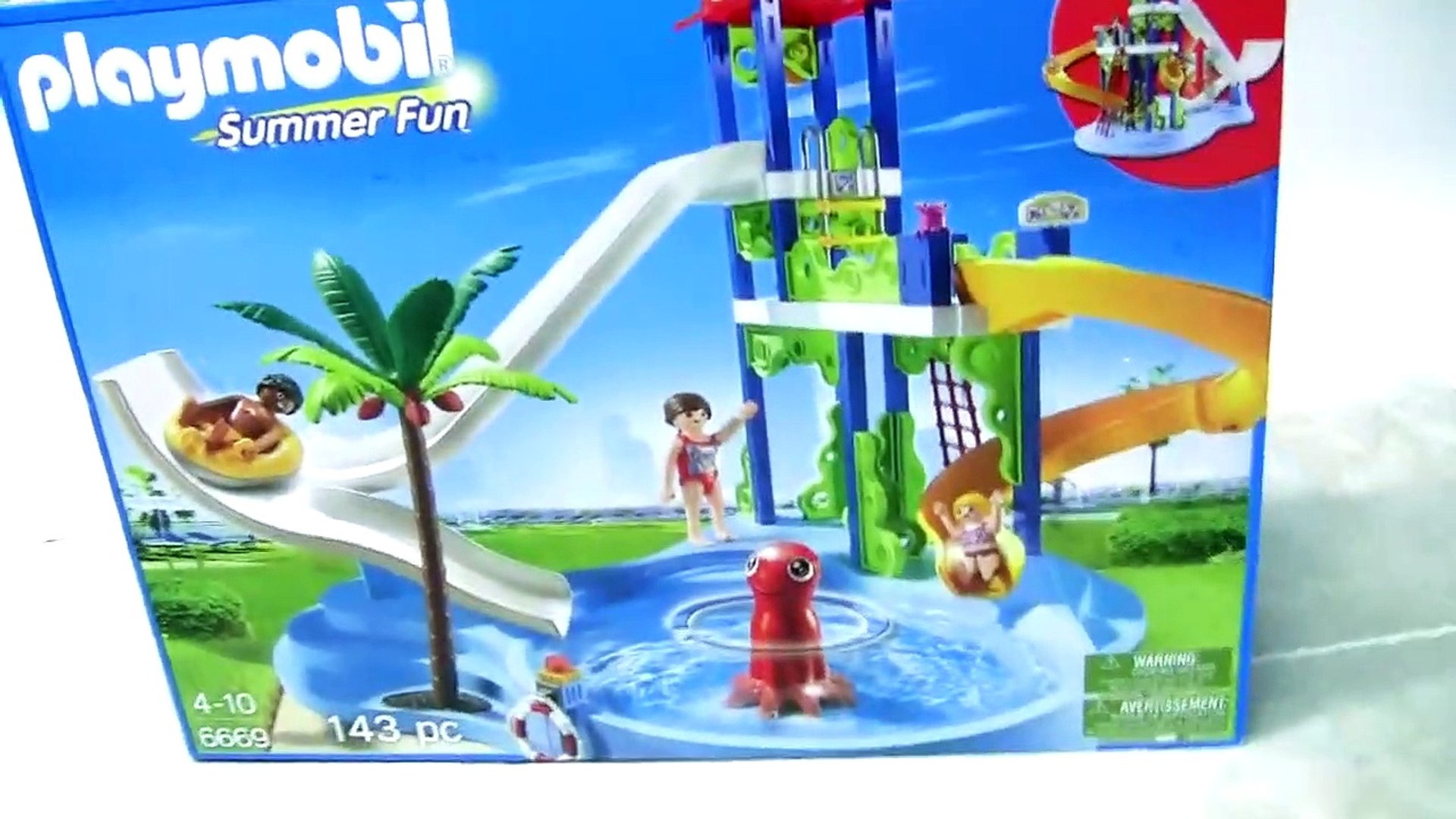 playmobil water park with slides playset
