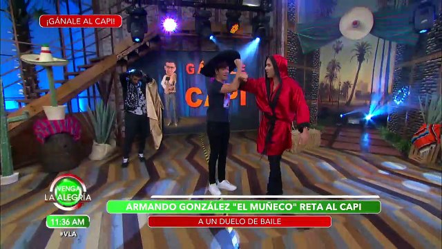 'El Muñeco' se enfrentó en la pista en el 'Gánale al Capi'. Checa cómo le fue. | Venga La Alegría