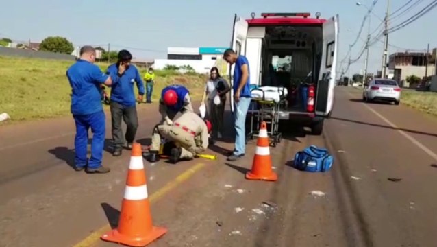 Motociclista fica ferido em colisão na Av. Estados Unidos