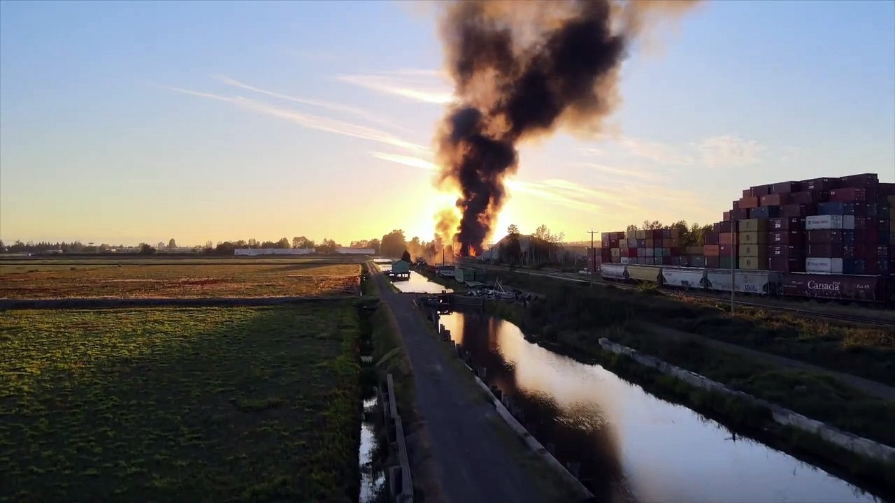 Drone Footage of a Fire in Vancouver