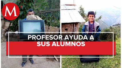Profesor dona televisores a sus alumnos en Puebla