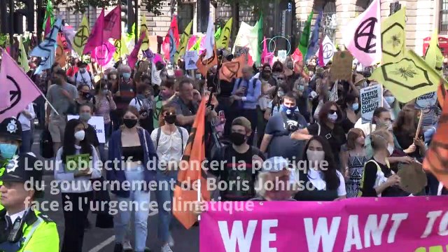 Londres: manifestation d'Extinction Rebellion pour le climat