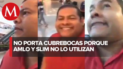 #LordEsMiCuerpo se niega a portar cubrebocas en centro comercial