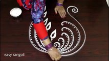 Creative Peacock, Rangoli art designs, - Latest kolam ,- Muggulu ,without dots