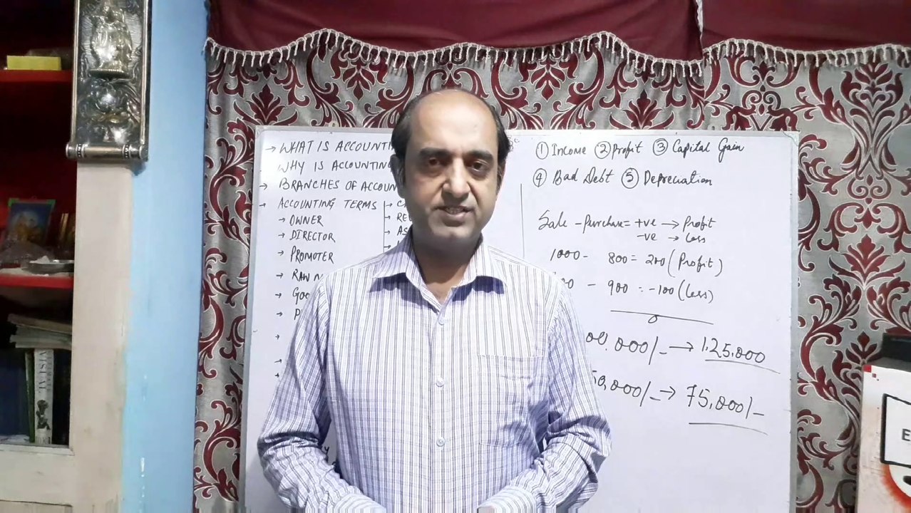 bad debt - incomes - profit -capital gain - class 11th accounts chapter 1 introduction to accounting