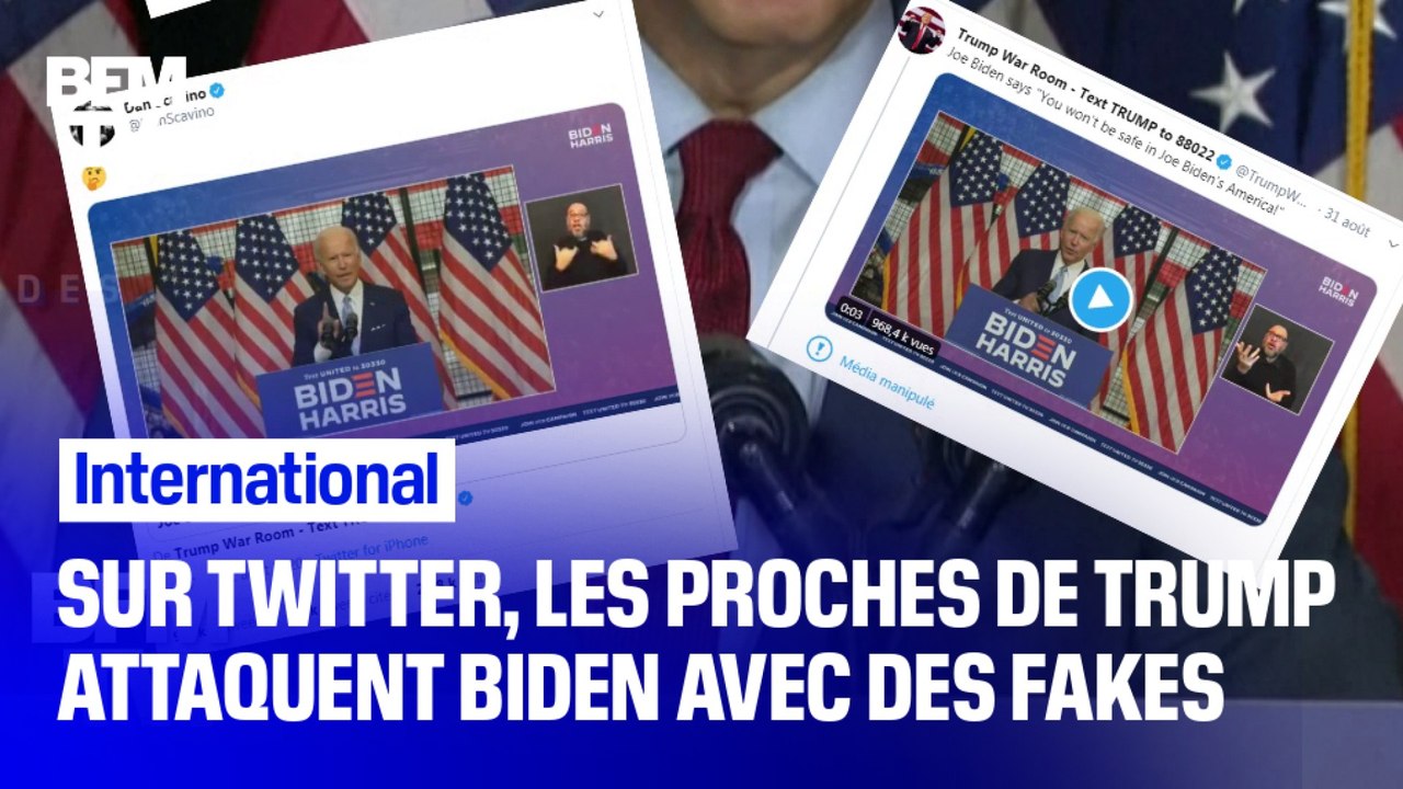 Sur Twitter, les proches de Donald Trump font campagne contre Joe Biden avec des vidéos truquées