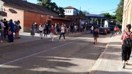 Largas colas de profesores por los test serológicos