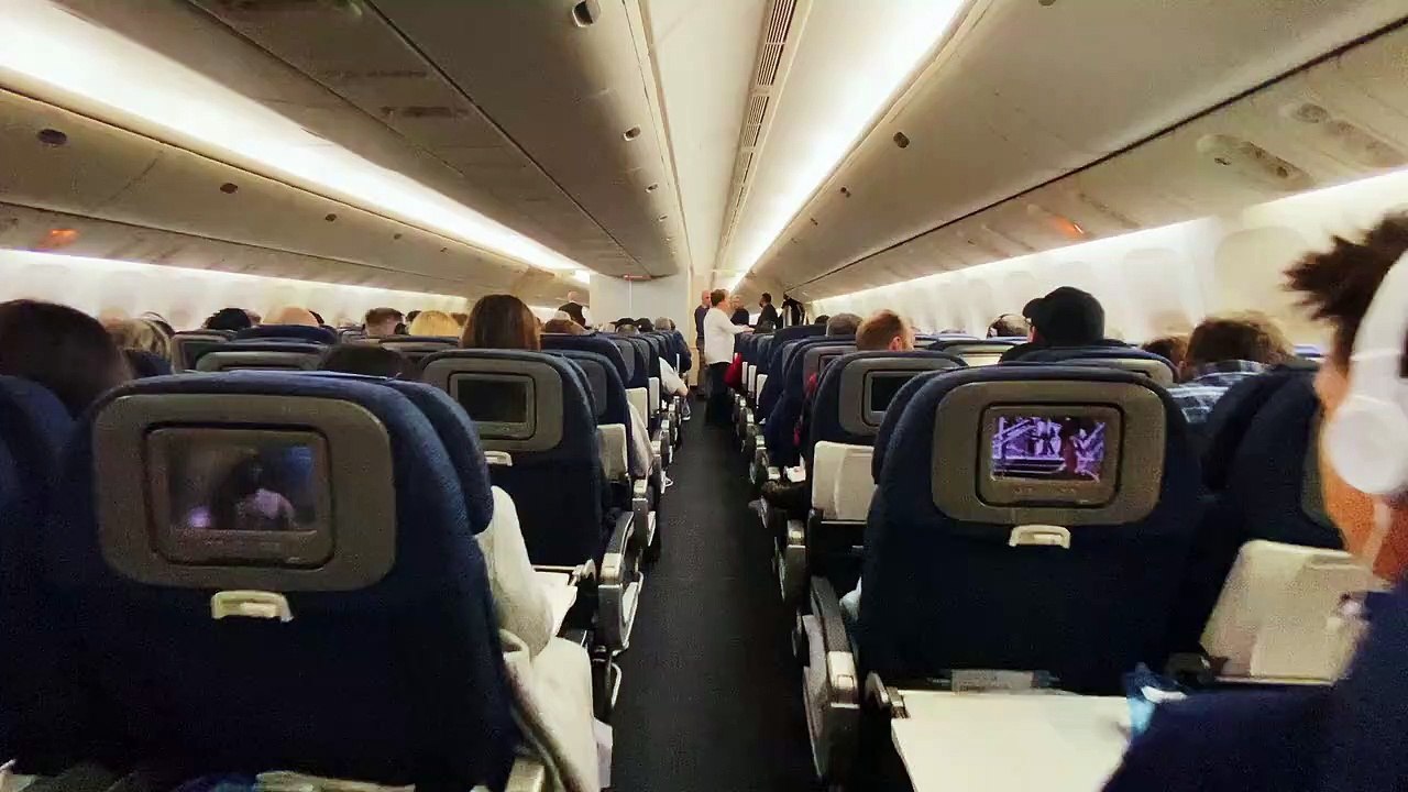 Airplane inside view