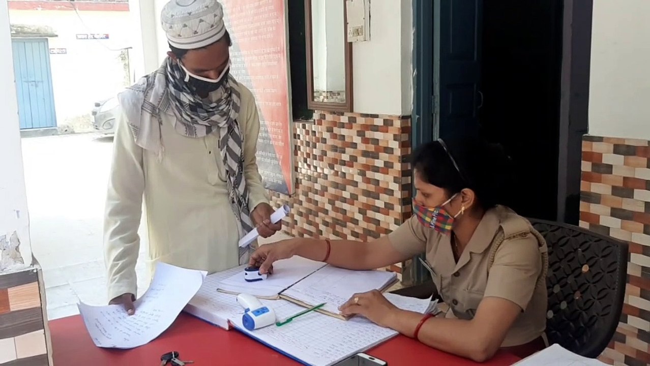 कांधला थाने पर की जा रही है थर्मल स्कैनिंग