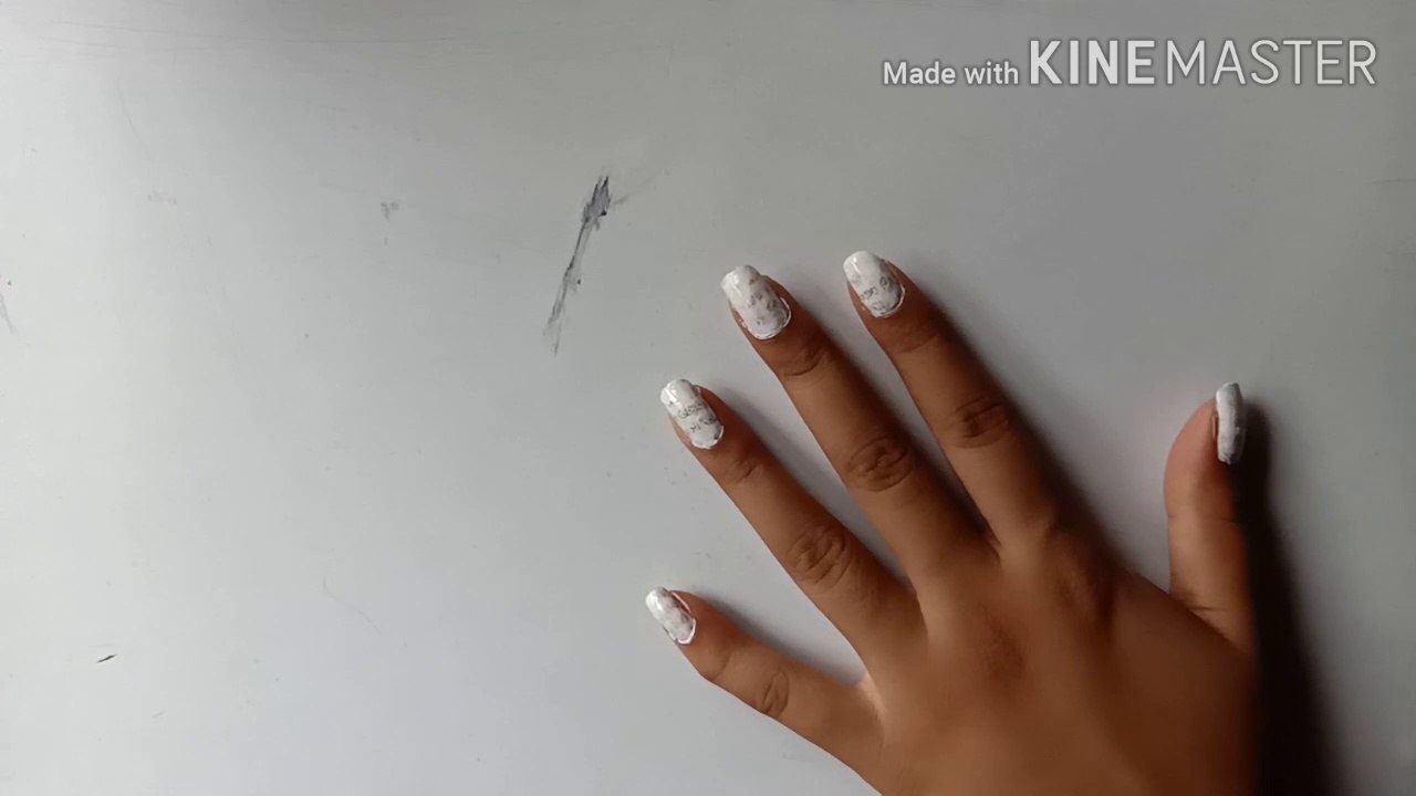 Paper print nail art at home household items fabulous look