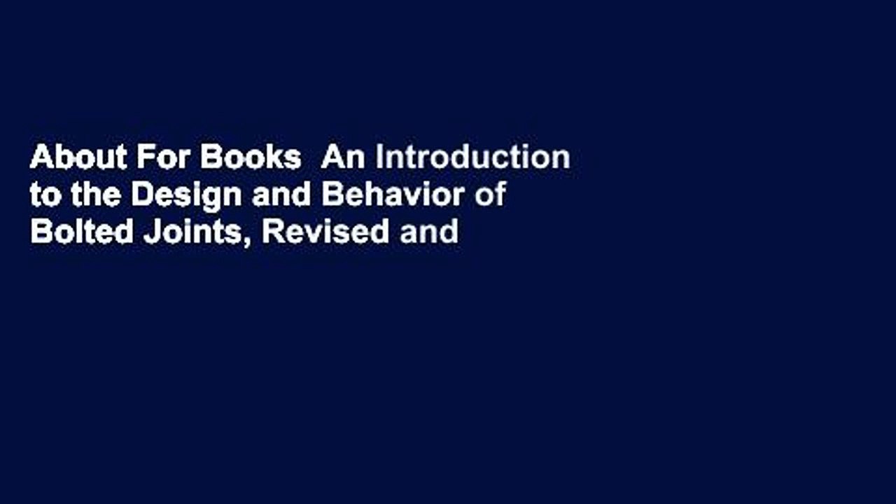About For Books  An Introduction to the Design...