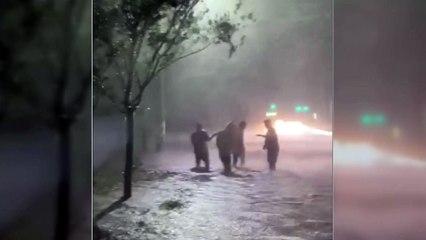 [제보영상] 몸을 가누기도 힘든 비바람...'위험천만' / YTN