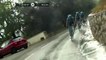 Miguel Angel Lopez Crashes Into Wall On Tour de France Stage 1