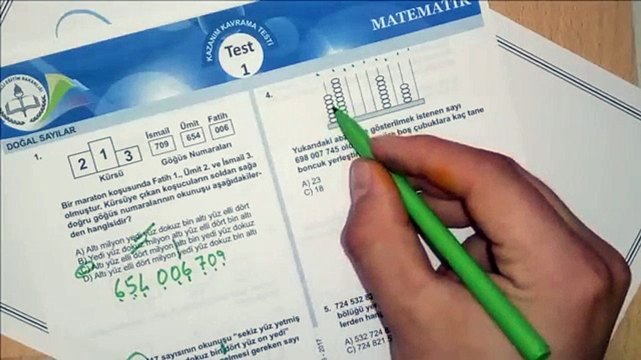 5. Sınıf Matematik ( Doğal Sayılar ) Kazanım 1.Test #CkmkAkademi