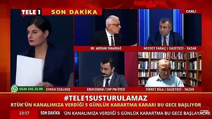 RTÜK'ün ceza verdiği TELE 1'in karartılma anı