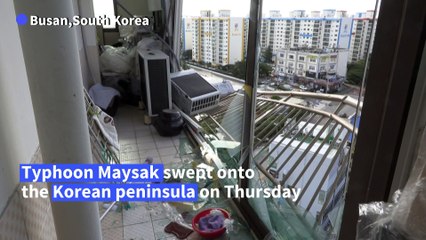 Download Video: Devastation in Busan after typhoon Maysak lashes South Korea