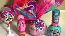 Giant Egg Surprise Disney Princess Little Mermaid Pikmi Pops LOL Disney Emoji Mashems Pixar Play Doh