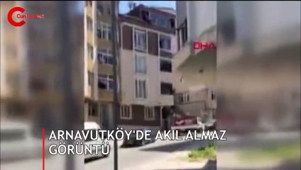 Arnavutköy'de akıl almaz görüntü; 5. kattan koltuğu böyle yere attılar