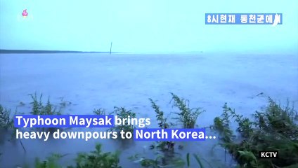 Flooding in North Korea as Typhoon Maysak hits peninsula